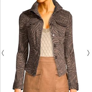 White House Black Market ZEBRA-PRINT DENIM JACKET